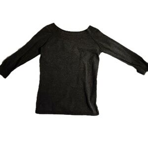 2/$20 Vintage Jacob Connexion cotton Sweater dk grey scoop neck 3/4 raglansleeve